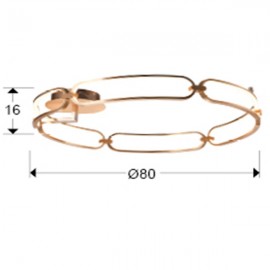 Plafon Led Colette Ø80 Oro Rosa Dim 786508D