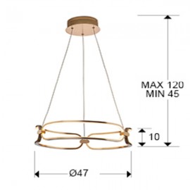 Lampara Led Colette Ø47 Oro Rosa Dim 786621D