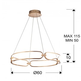 Lampara Led Colette 60Ø Oro Rosa 786716