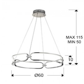 Lampara Led Colette 60Ø Cromo Dim 786831D