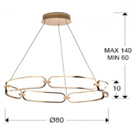Lampara Led Colette Ø80 Oro Rosa 786966