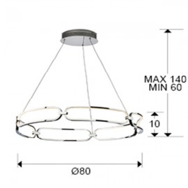 Lampara Led Colette Ø80 Cromo Dim 786973D