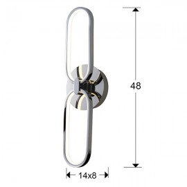 Aplique 2L Led Colette Cromo 787024