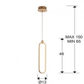 Lampara 1L Led Colette Oro Rosa 787130