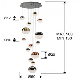 Lampara Sphere 14 Luces Cromo 793258GD