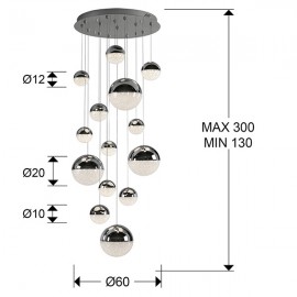 Lampara 14L Led Sphere Cromo Ø60 Dim 793269B
