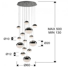 Lampara Sphere 14 Luces Cromo 793269GD