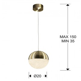 Lampara 1L Led Sphere Ø20 Laton 793407