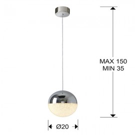 Lampara Led Sphere Cromo Tulipas 1 Esferica 10W 793412
