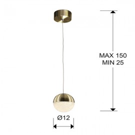 Lampara 1L Led Sphere Ø12 Laton 793429