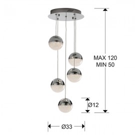 Lampara Led Sphere Cromo Tulipas 24 W 793523