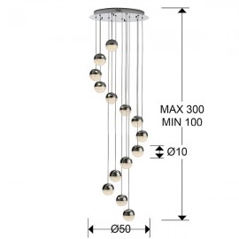 Lampara 14L Led Sphere Cromo Ø50 Dimable 793746B
