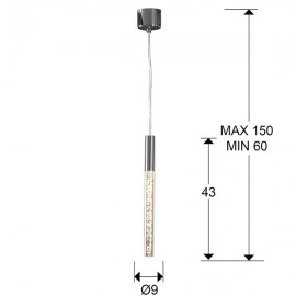 Lampara Led Cosmo Cromo Transparente Y Burbujas 1L 827746