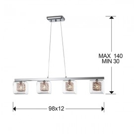 Lampara Led Lios Cromo Cobre Tulipas Cubicas 4 G9 6W 867012
