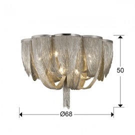 Plafon Led Minerva Cadenas Acabado En Niquel 10 G9 6W 872469
