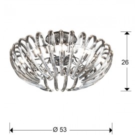 Plafon Led Ariadna Cromo Tulipa Con Barras Cristal 9 G9 6W 876352