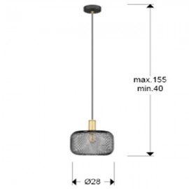 Lampara Osiris 1 Luz Oro-Negro 910132