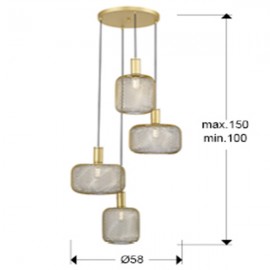 Lampara Osiris 4 Luces Oro 910460