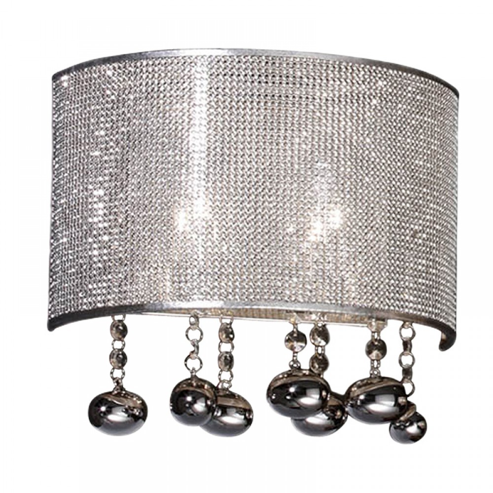 Aplique Led Andromeda 2L Cromo Burbujas Cristal 174631