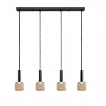 Lampara 4L Sincro Negro-Oro 175395