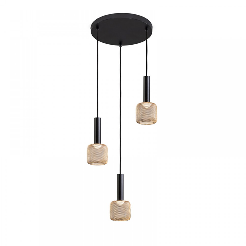 Lampara 3L Sincro Negro-Oro 175470