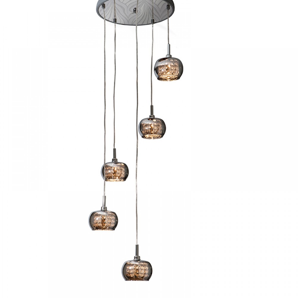 Lampara Led Arian Acero Brillo Cristal 5L 193364