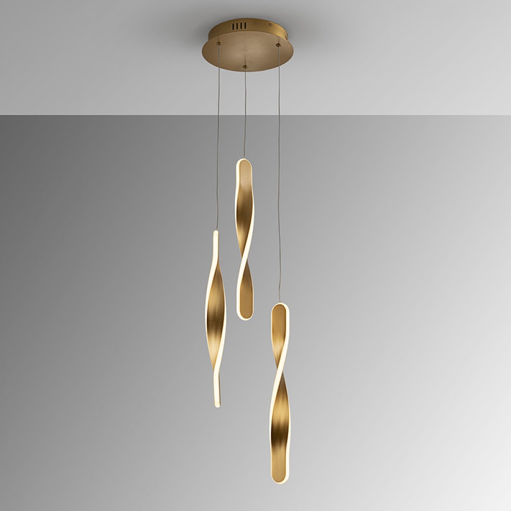 Lampara Twist 3 Luces oro 219381