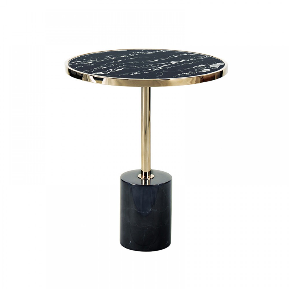 Mesa Auxiliar Dekala Negro-Oro Ø46 258203