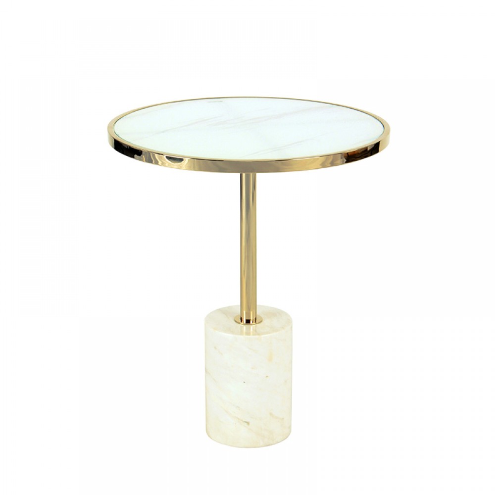 Mesa Auxiliar Dekala Blanco-Oro Ø46 258210