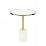 Mesa Auxiliar Dekala Blanco-Oro Ø46 258210