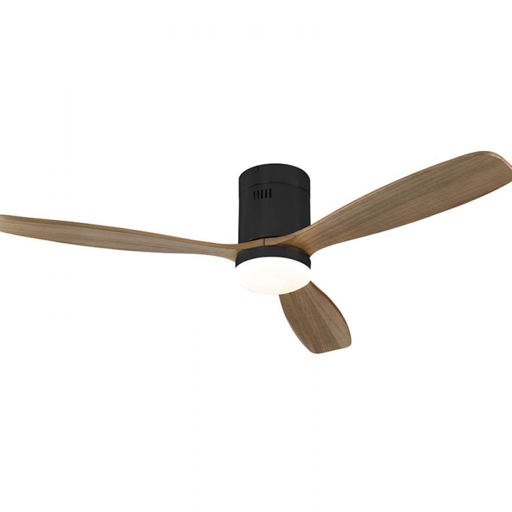 Ventilador Siroco Negro-Nogal 132Ø Dimable 329514D