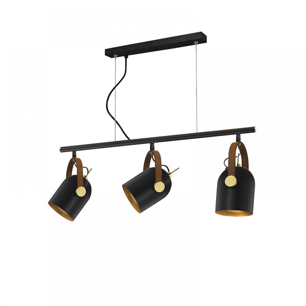 Lampara Adame 3 Luces Negro-Oro 346724