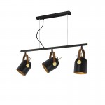 Lampara Adame 3 Luces Negro-Oro 346724