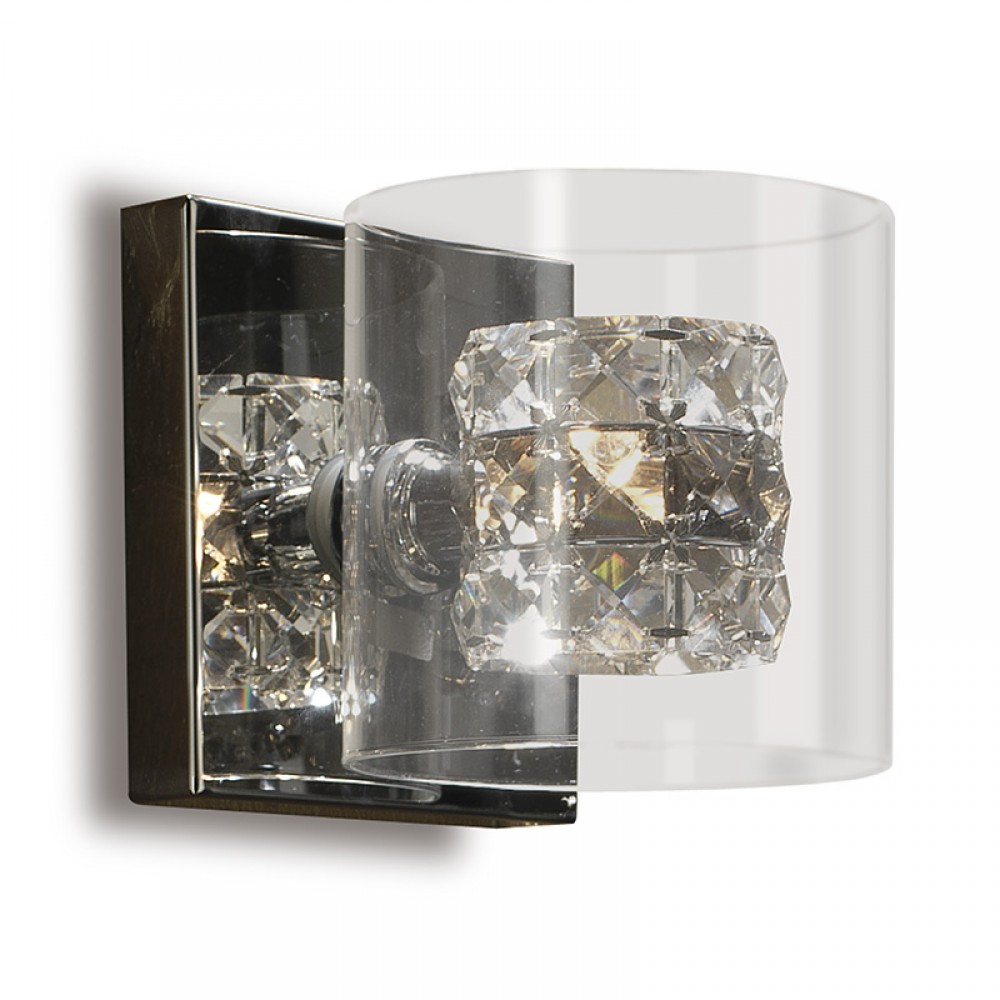 Aplique Led Flash 1L Cromo Cristal Moldeado 391218