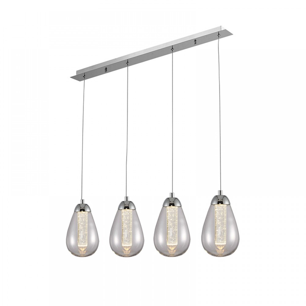Lampara Led Taccia Cromo 4 Doble Tulipa 5W 394460