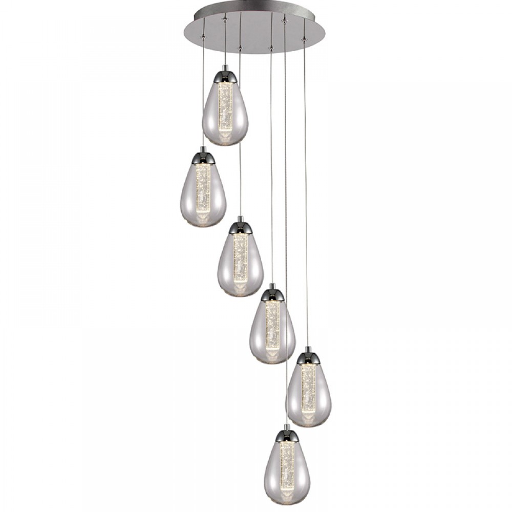 Lampara Led Taccia Cromo 6 Doble Tulipa 5W 394529