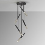 Lampara Edna 5 Luces Negro-Oro 451052