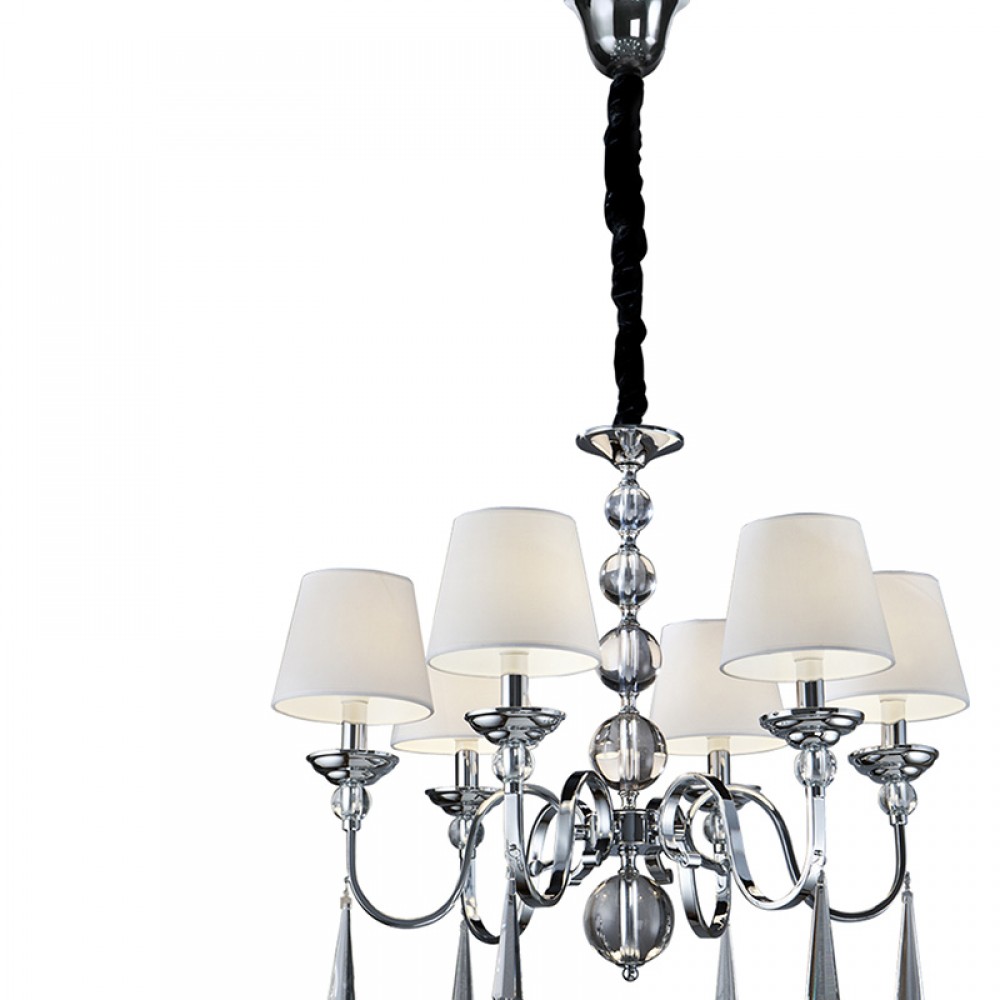 Lampara Led Rocio Cromo 6L Lagrimas Cristal 520783