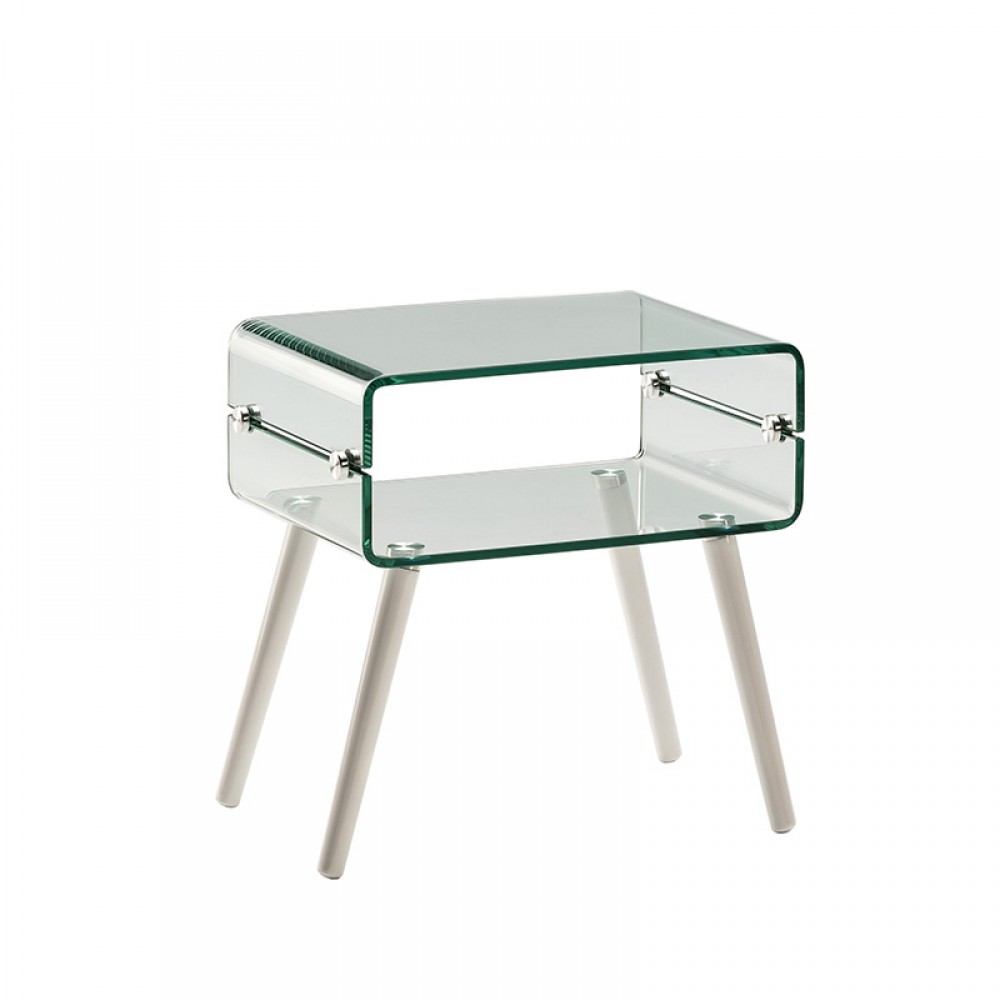 Mesita Glass Ii Pata Blanca 552933