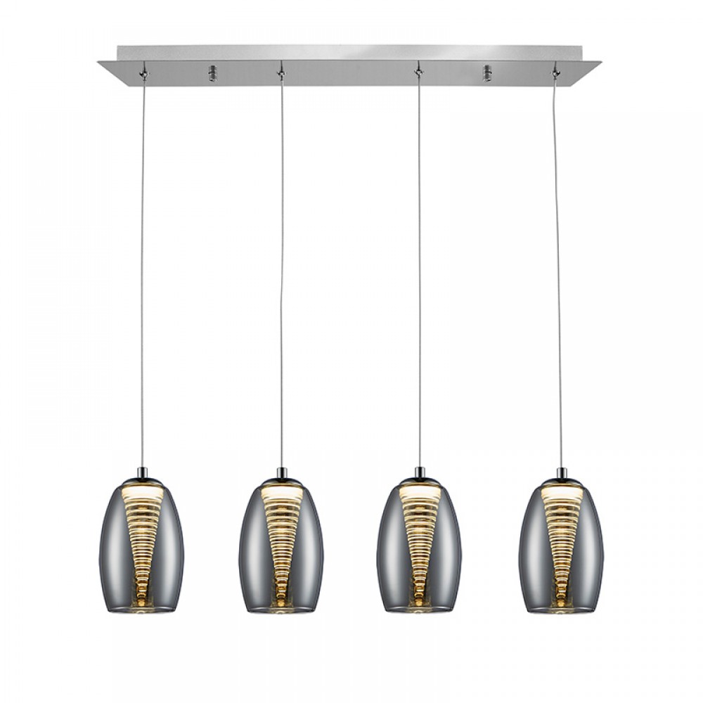 Lampara Led Nebula Cromo 4Doble Tulipa 5W 584214