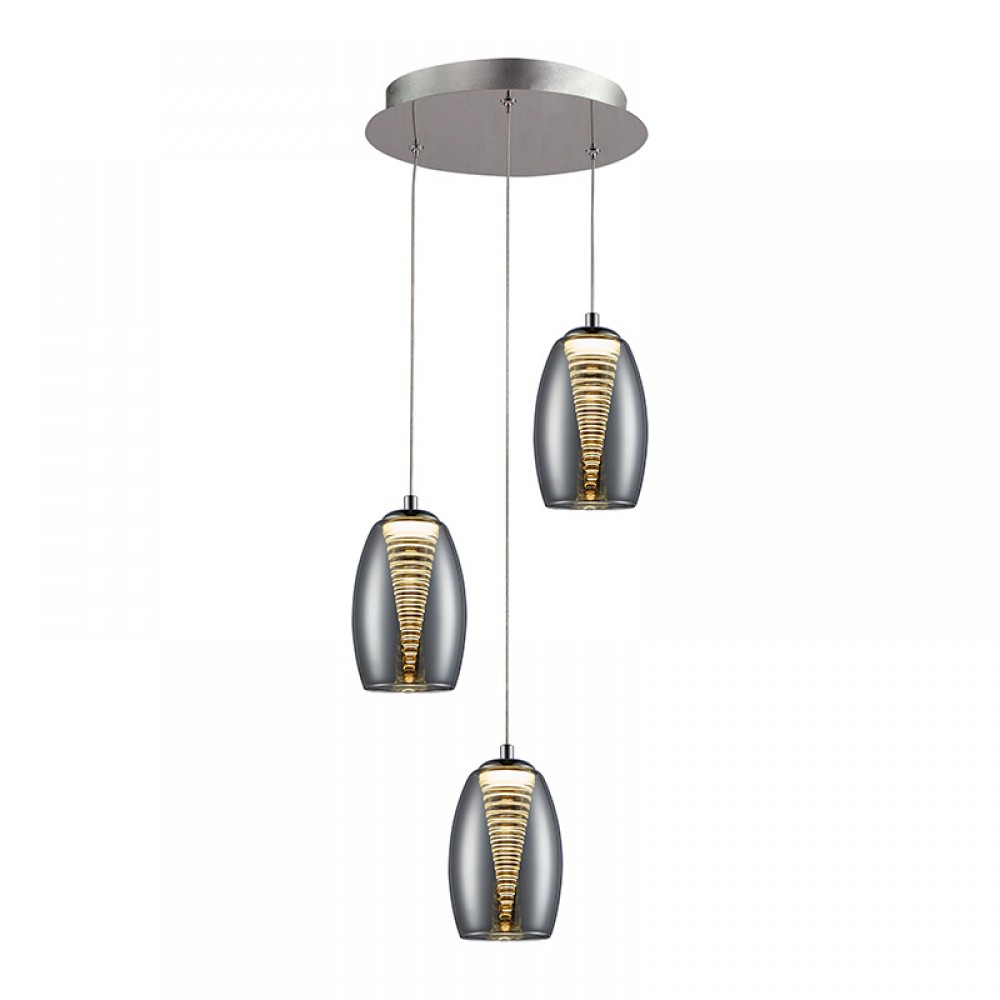 Lampara Led Nebula Cromo 3 Doble Tulipa 5W 584326