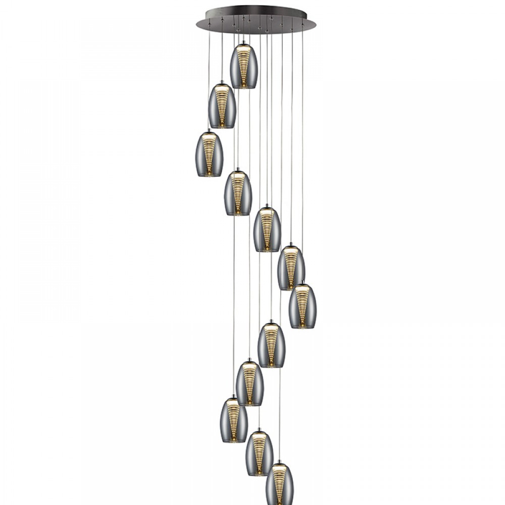 Lampara Led Nebula Cromo 12 Doble Tulipa 5W 584541