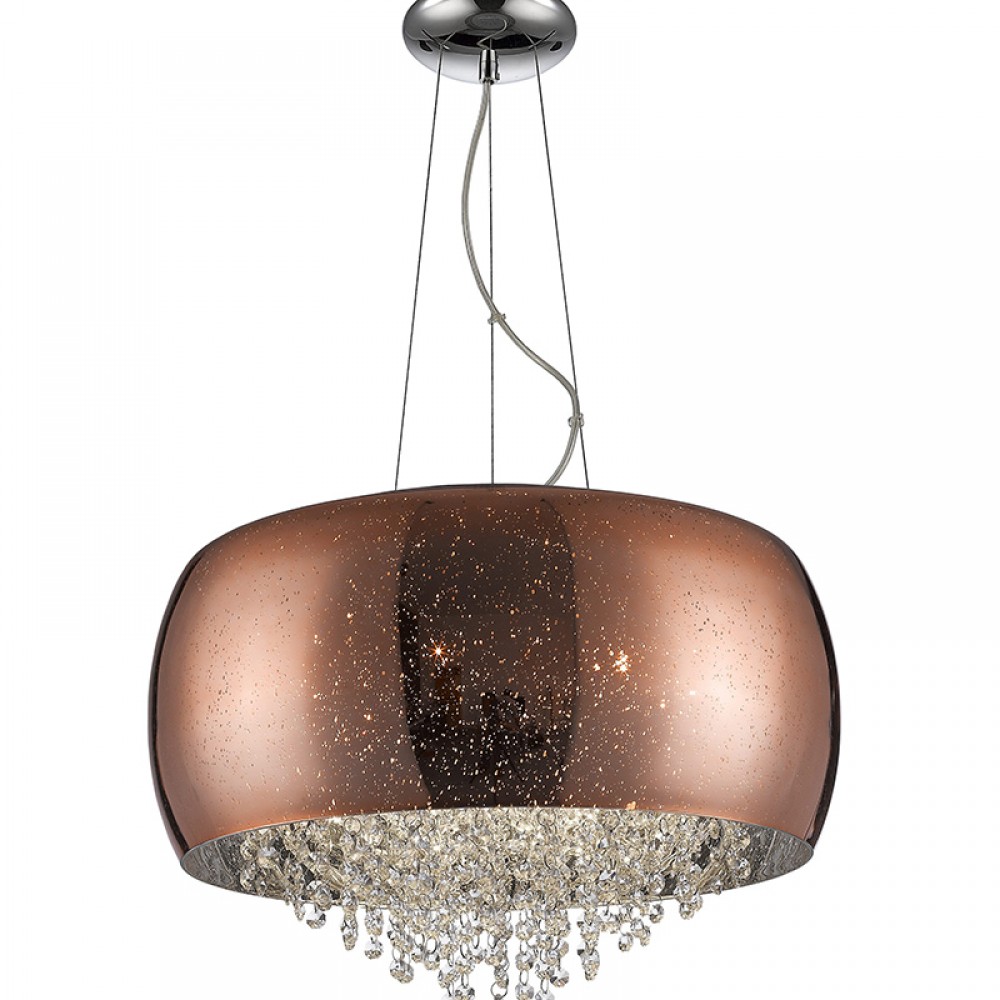 Lampara Led Caelum Cromo Tulipa Cristal Cobre 6 G9 6W 618859