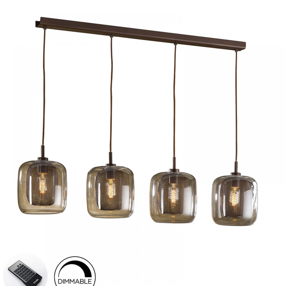 Lampara Fox 4L Chocolate Dimable 653422D
