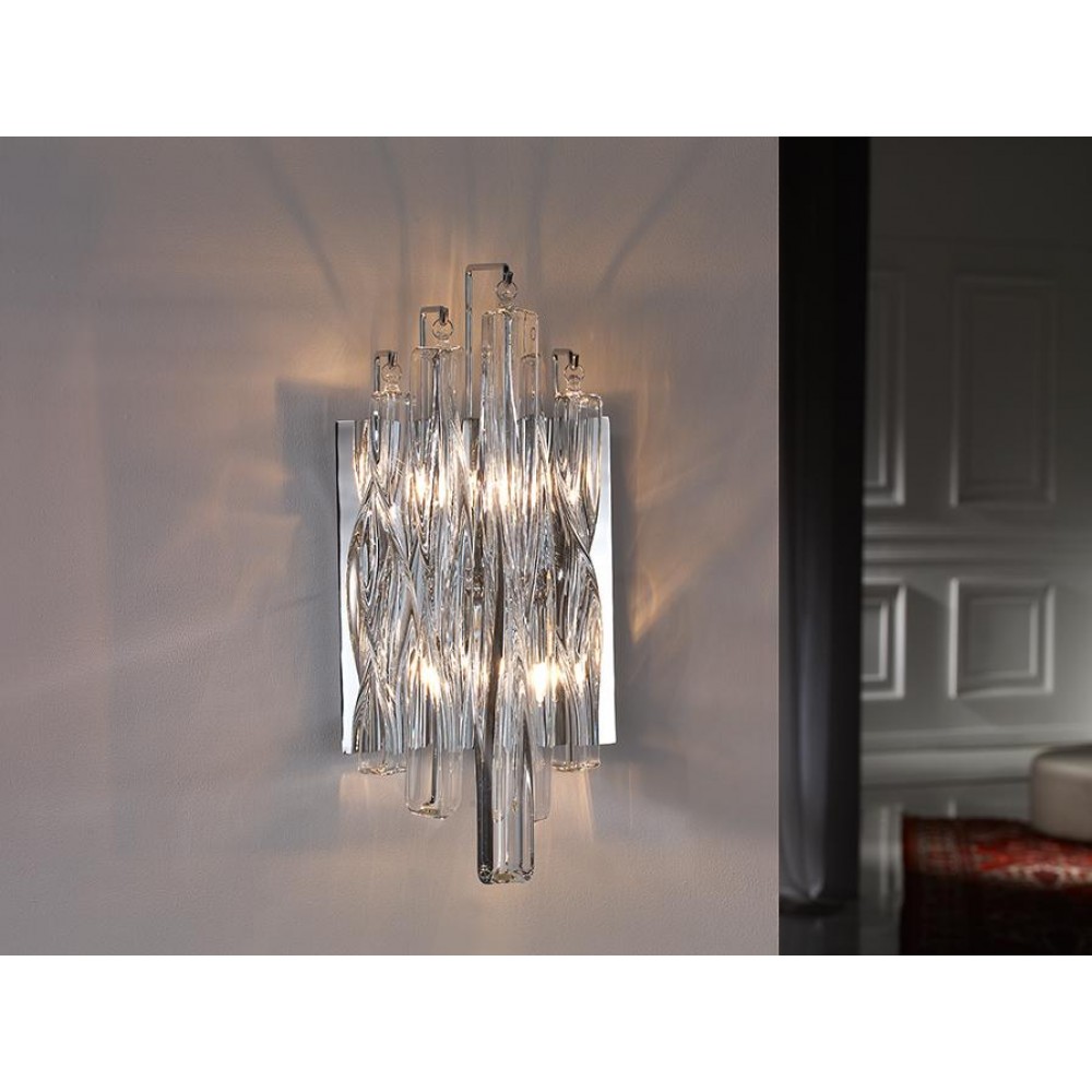 Aplique Led Manacor 2L Cromo Barras Cristal 711324
