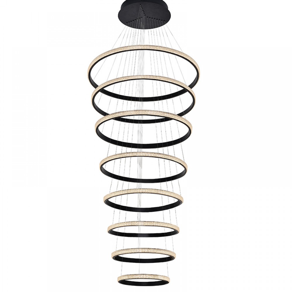 Lamp Ring 8 Aros Negro Dim 4000K 717694B