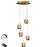 Lampara Led Rocio Oro 5L Cristal Champan Burbujas Mando 783529D