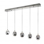 Lampara Led Rocio Cromo 5L Cristal Burbujas 783618
