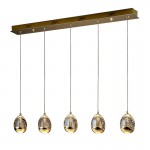 Lampara Led Rocio Oro 5L Cristal Champan Burbujas 783627