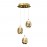 Lampara Led Rocio Oro 3L Cristal Champan Burbujas 783741